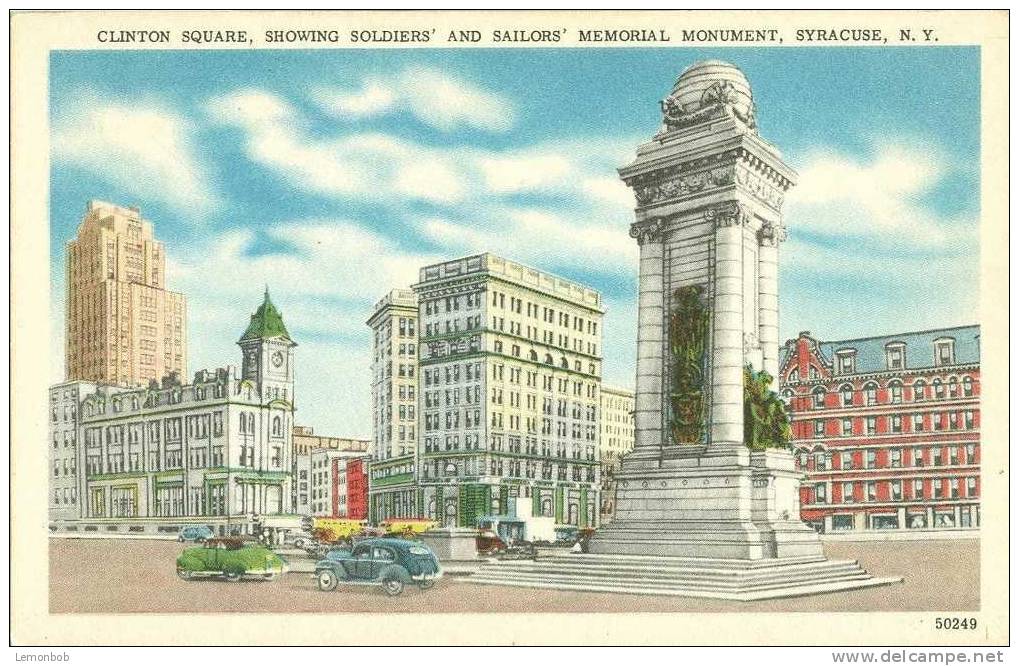 USA – United States – Clinton Square Showing Soldiers And Sailors Memorial Monument, Syracuse, New York Postcard[P3870 - Syracuse