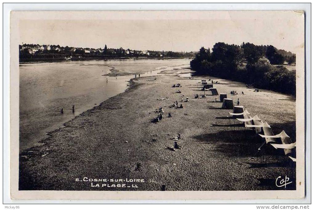 COSNE-sur--Loire--1944--La Plage (petite Animation), Cpsm Pt Format N° 2 éd LL  (reprise Par CAP ) - Cosne Cours Sur Loire