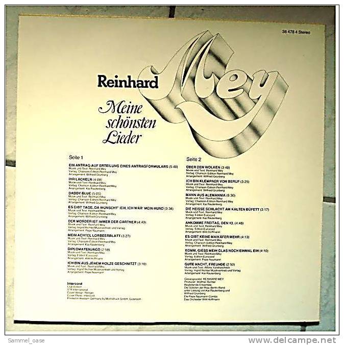LP  Reinhard Mey  -  Meine Schönsten Lieder  -  Von Intercord  -  38 478 4  -  Von Ca. 1980 - Disco, Pop