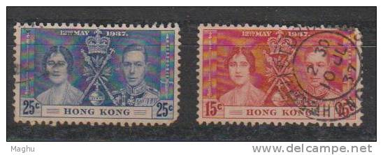 Hong Kong Used 1937, 2v Coronation - Gebruikt