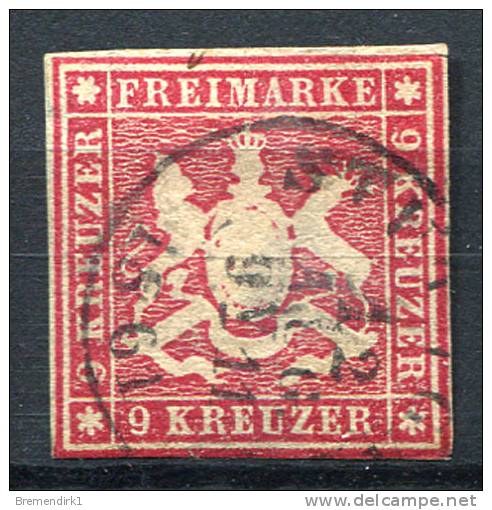 6713) WÜRTTEMBERG # 9 Gestempelt Aus 1857, 80.- € - Sonstige & Ohne Zuordnung