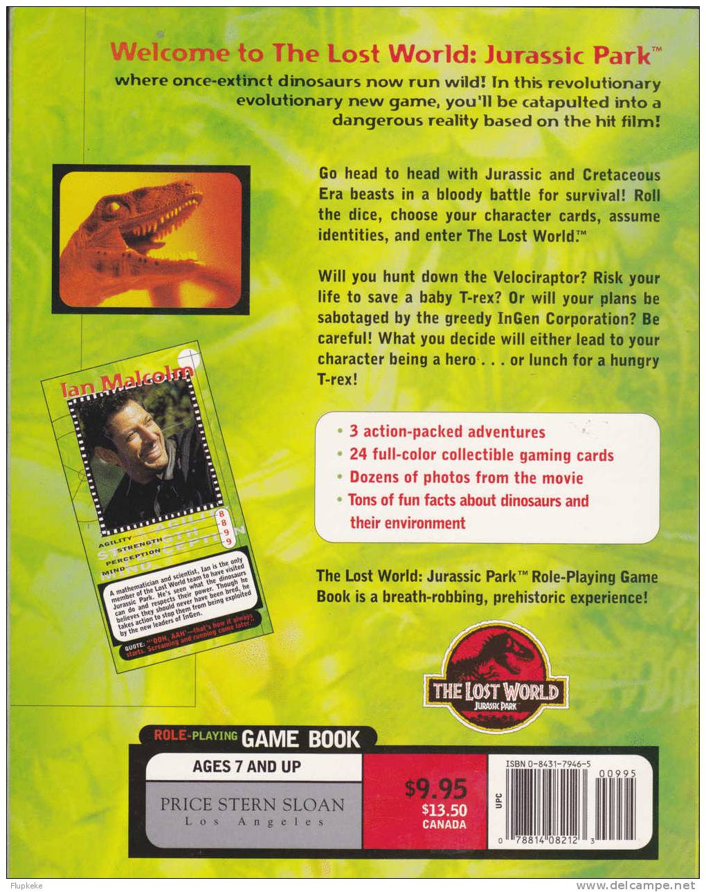 The Lost World Jurassic Park Role-Playing Game Book Includes 3 Full-length Action-Packed Role-Playing Adventures - Other & Unclassified