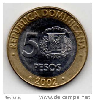 DOMINICAINE 5 PESOS 2002 - Dominicaanse Republiek