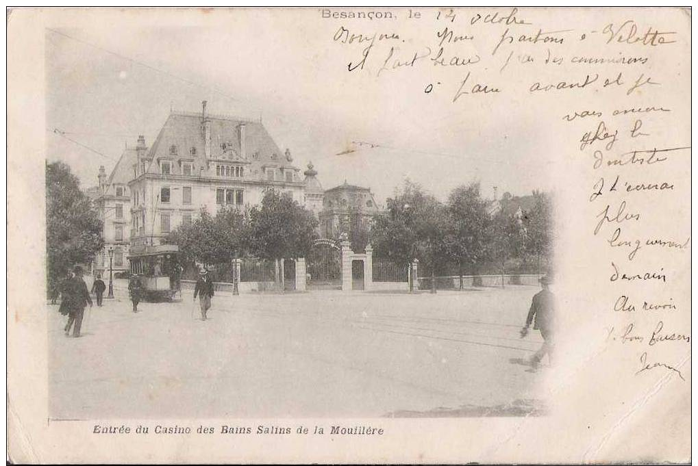 BESANCON - Précurseur - Entrée Du Casino Des Bains Salins De La Mouillère (passage Du Tramway) - Besancon