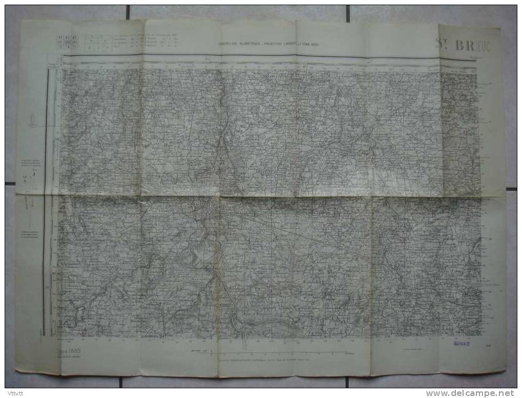 Carte SAINT-BRIEUC (IGN, 1929-1946) : Pedernoc, Guingamp, Lanrodec, Pléguien, Pommerit, Goudelin, Gracé, Landebaeron... - Topographische Karten