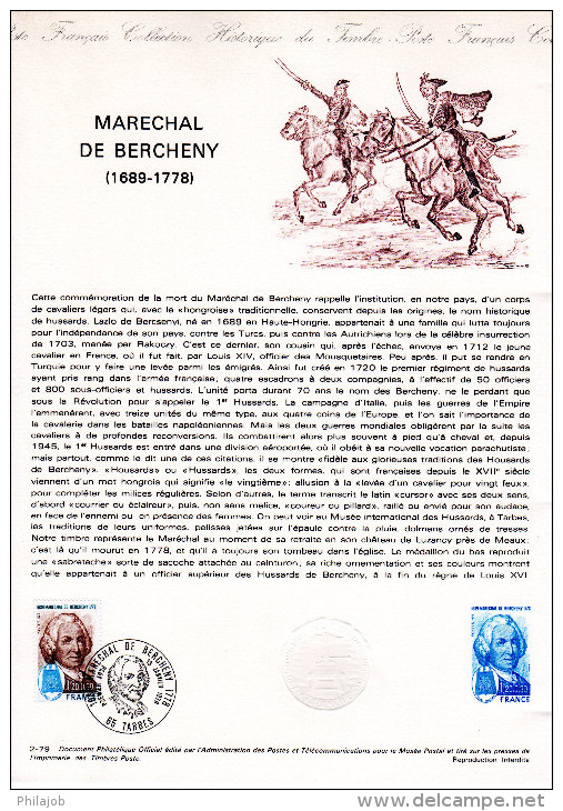 DPO 1979 Document Officiel 02-79 " MARECHAL DE BERCHENY " N° YT 2029 - Militares