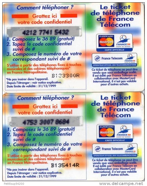 TICKETS  FRANCE TELECOM  100F   FOOTIX  3 D  (lot De 2) - Tickets FT