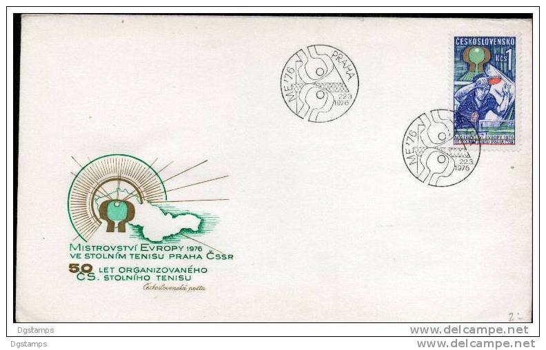 Checoslovaquia 1976 YT2155 FDC Campeonato Europeo De Tenis De Mesa. - Table Tennis