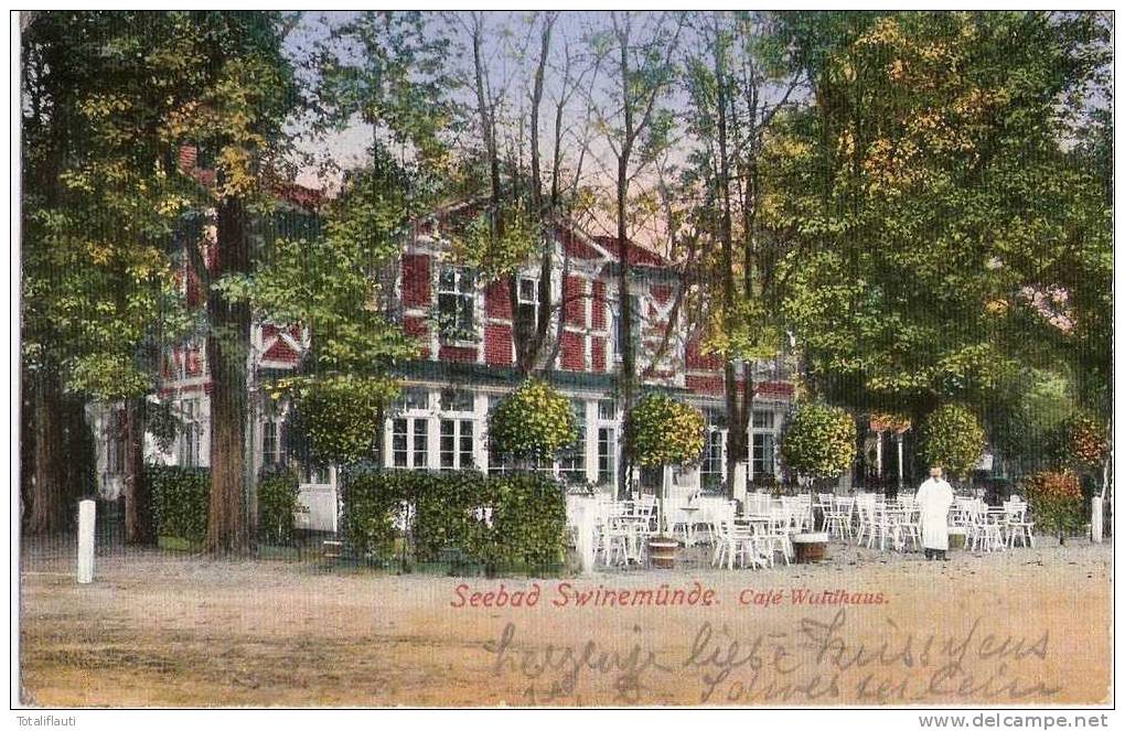 Swinemünde Cafe Waldhaus Mit Gastwirt Color &#346;winouj&#347;cie 25.7.1918 Gelaufen Swinemunde Swinemuende - Pommern