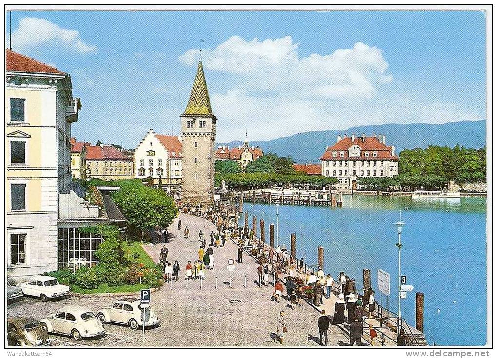 AK 908 LINDAU Im Bodensee Uferpromenade Mit Leuchtturm VW-Käfer 29. 9. 67 --17 899 LINDAU (BODENSEE) 1 Werbestempel Jede - Friedrichshafen