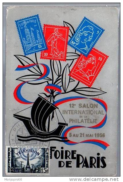 CPSM De La Foire De Paris Du 5 Au 21 Mai 1956   12ème Salon International De La Philatélie - Esposizioni