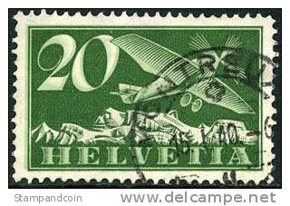 Switzerland C4 XF Used 20c Airmail From 1925 - Oblitérés