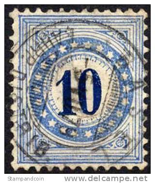 Switzerland J5 Used 10c Postage Due From 1878-80 - Portomarken