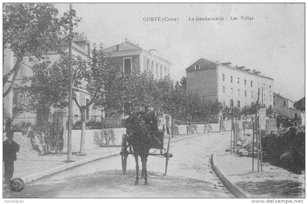 Carte Postale De  Corté (corse ) " La Gendarmerie Les Villas " - Autres & Non Classés