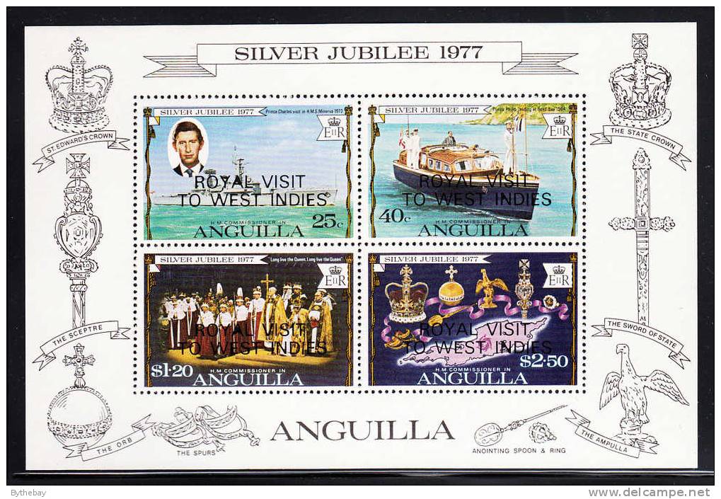 Anguilla MNH Scott #300a Souvenir Sheet Of 4 Royal Visit 1977 - Anguilla (1968-...)