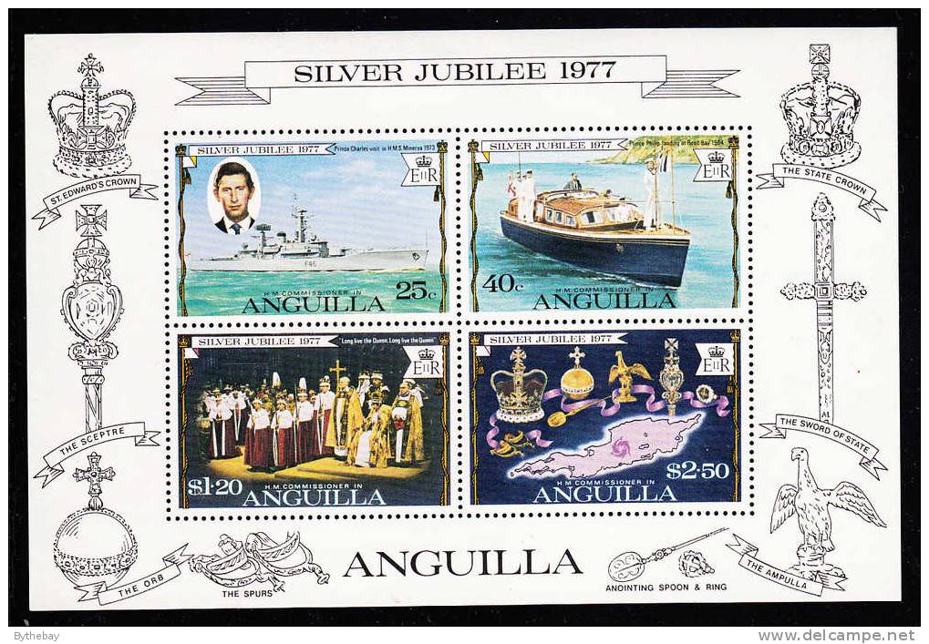 Anguilla MNH Scott #274a Souvenir Sheet Of 4 Silver Jubilee 1977 - Anguilla (1968-...)