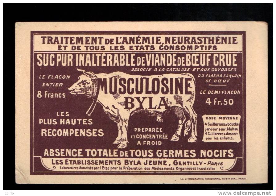 Traitement Pour La Neurasthénie MUSCULOSINE - Histoire Du Costume  EGYPTE  TB (pli D'angle Visible Verso) - Other & Unclassified