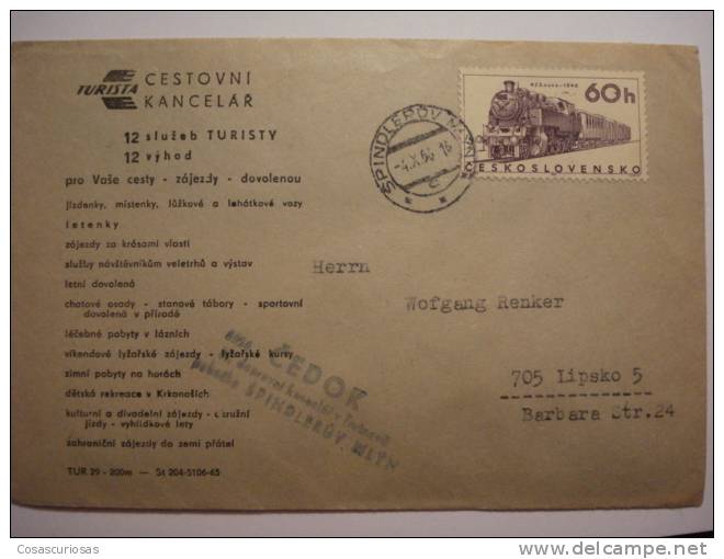 61 CESKOSLOVENSKO TCHECOSLOVAQUIE  TO GERMANY COVER LETTRE CARTA CIRCULADA - Storia Postale