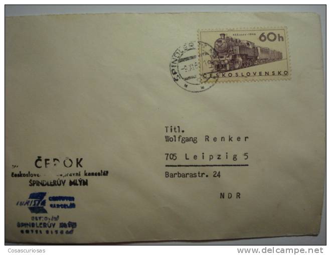 12 CESKOSLOVENSKO TCHECOSLOVAQUIE  TO GERMANY COVER LETTRE CARTA CIRCULADA - Covers & Documents