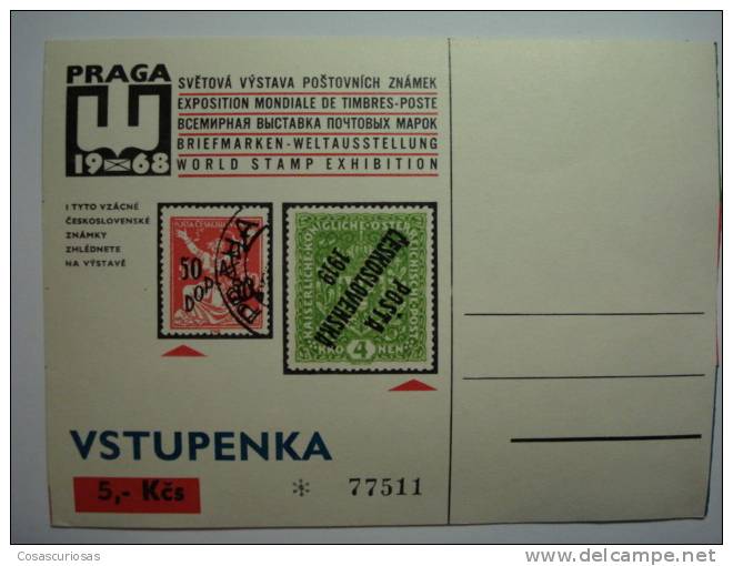 15  WORLD STAMP EXHIBITION PRAGA  PRAHA CESKOSLOVENSKO TCHECOSLOVAQUIE - Cartas & Documentos