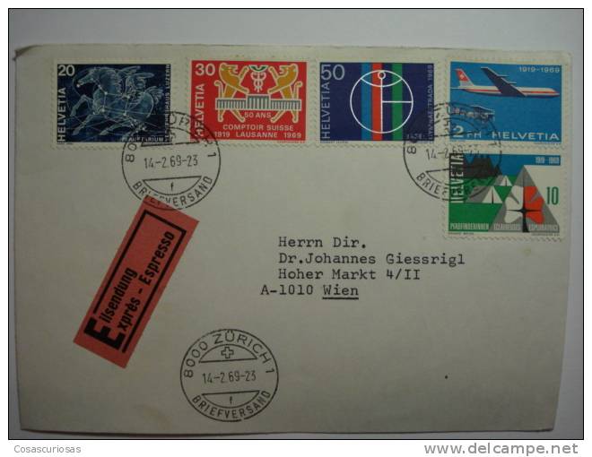 10    SUISSE SWISS SUIZA SWITZERLAND   HELVETIA    COVER LETTRE CARTA - Lettres & Documents