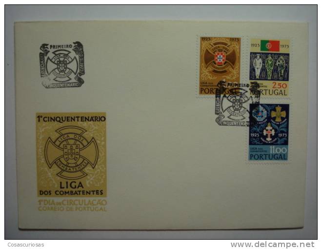 26 LIGA DOS COMBATENTES PORTUGAL  FDC SPD  YEAR 1973  COVER LETTRE CARTA - FDC