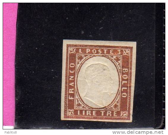 ANTICHI STATI: 1861 SARDEGNA 3 LIRE RAME VIVO MH - Sardaigne