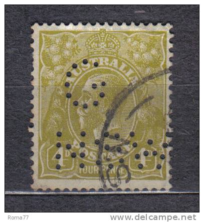 SS1155 - NSW ,  4 Penny Perfin  " G NSW " - Perforés