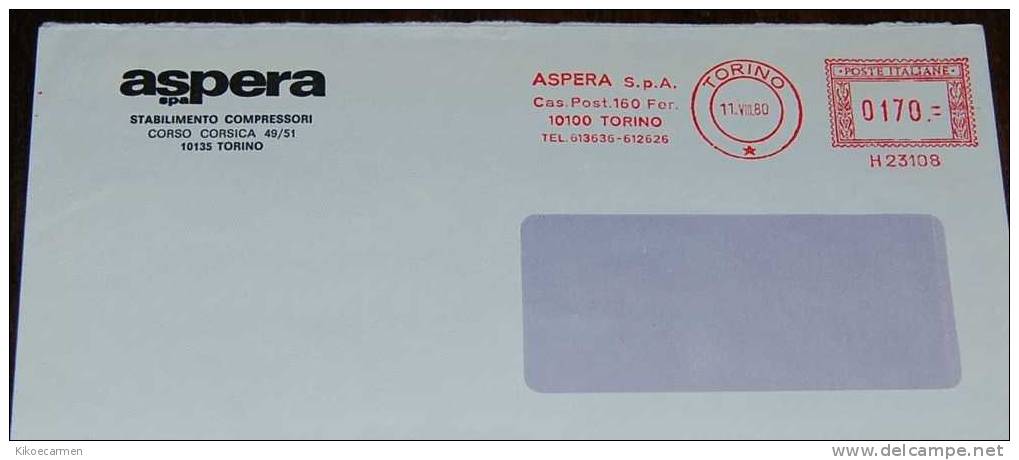 ASPERA Torino INDUSTRIA MECCANICA Corsica Factory Mechanical Industry INDUSTRIE ITALIE Italia Italy AM EMA Meter Rossa - Macchine Per Obliterare (EMA)