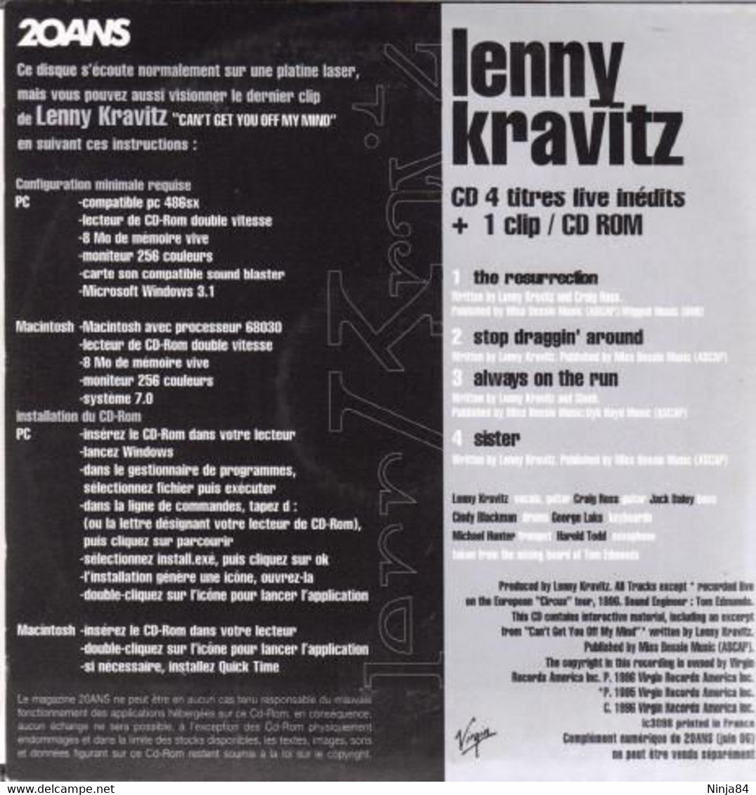 CDM   Lenny Kravitz  "  The Resurrection  "  Promo - Verzameluitgaven