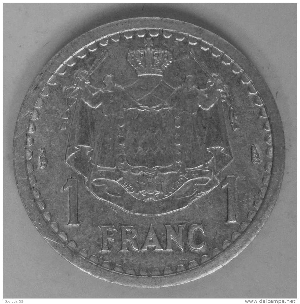 1 Franc  1943 Louis  II - 1922-1949 Luigi II