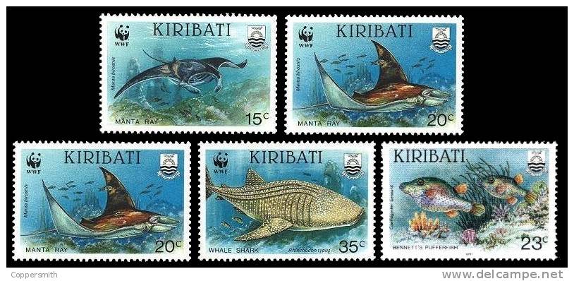 (003-04) Kiribati  Reef Fishes / Poissons / Fische / Vissen / WWF  ** / Mnh  Michel 566-69 + 570 - Kiribati (1979-...)