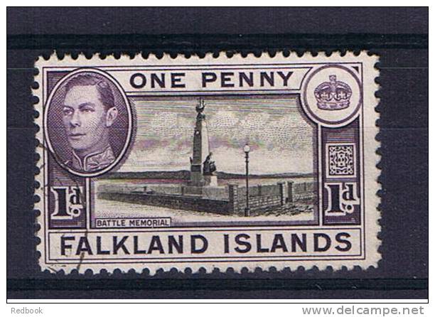 RB 731 - 1938 Falkland Islands - 1d KGVI  - Fine Used Stamp  - Battle Memorial - Falkland Islands