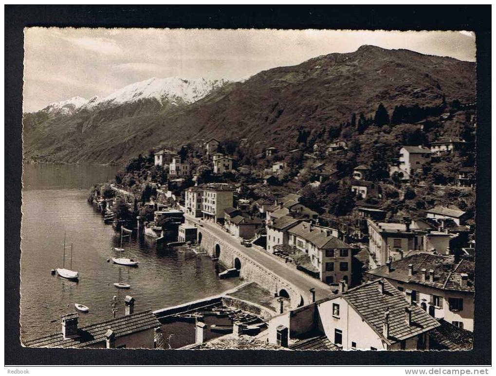 RB 731 - 1952 Real Photo Postcard Ascona Lago Maggiore Switzerland - Super Ascona Postmark -10c Rate To UK - Ascona
