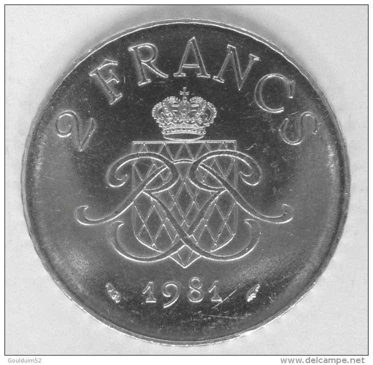 2 Francs 1981   Monaco  Rainier III - 1960-2001 Nouveaux Francs