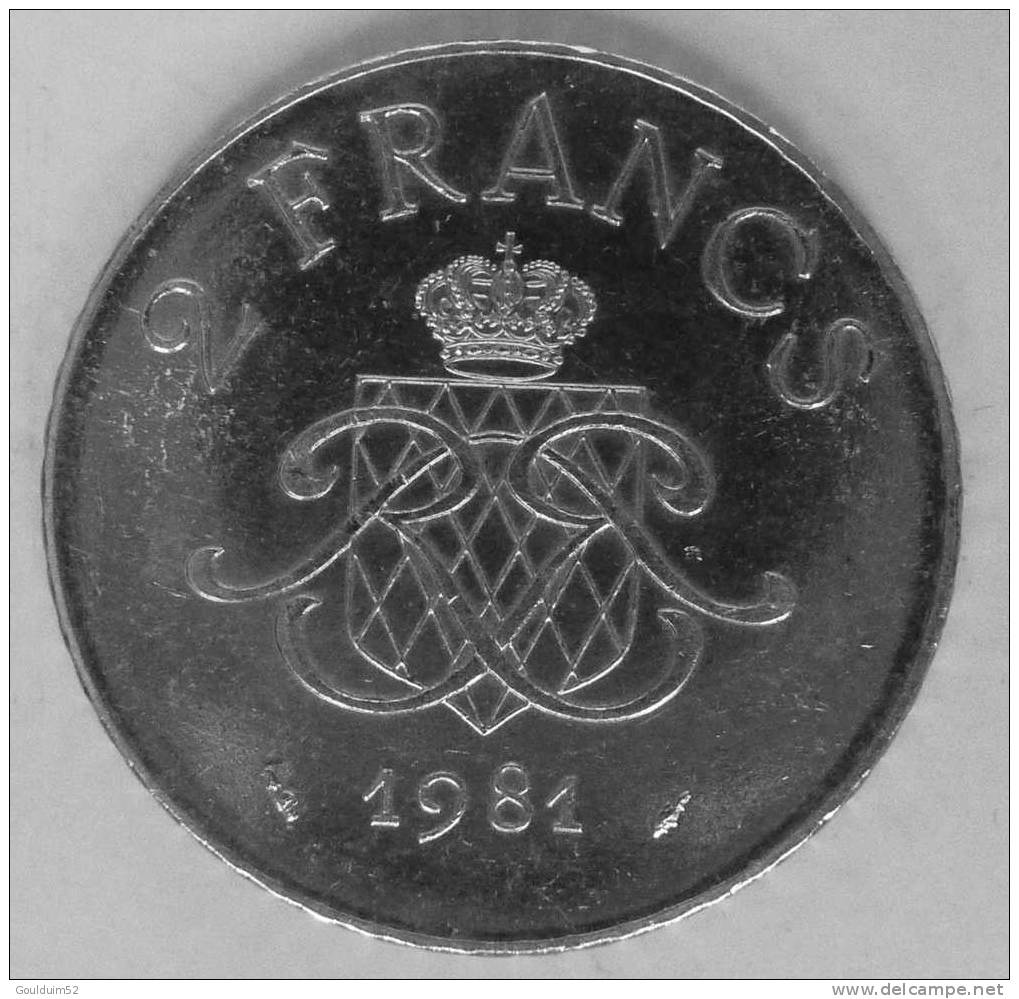 2 Francs 1981   Monaco  Rainier III - 1960-2001 Nouveaux Francs