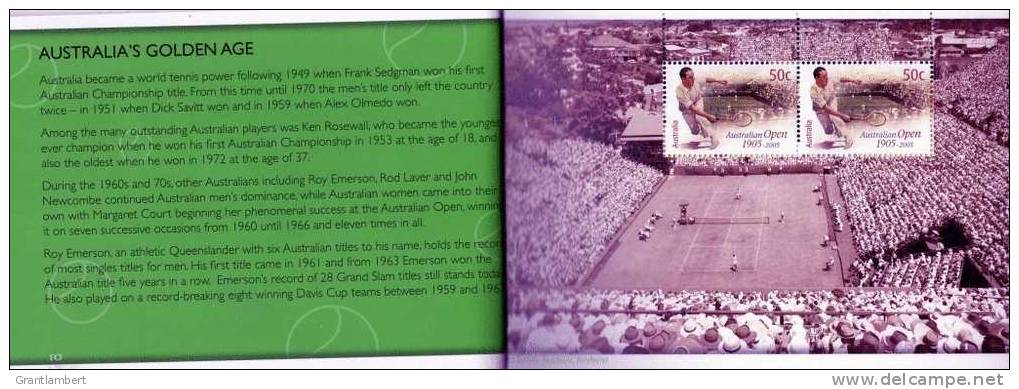 Australia 2005 Australia Open Tennis 1905-2005 Prestige Booklet - See 4 Other Scans - Tennis