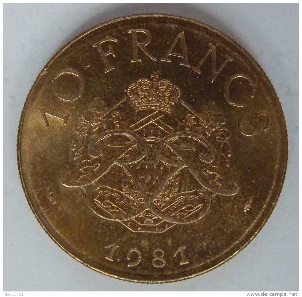 10 Francs 1981    Monaco  Rainier III - 1960-2001 Nouveaux Francs