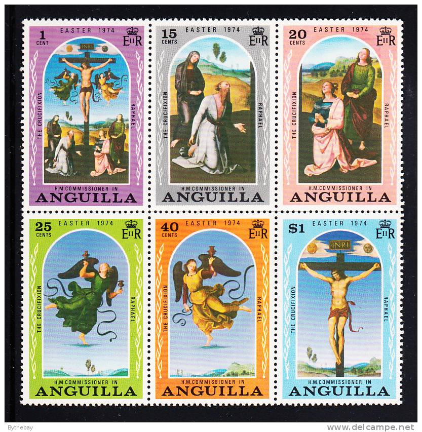 Anguilla MNH Scott #187-192 Block Of 6 Easter 1974 - Anguilla (1968-...)