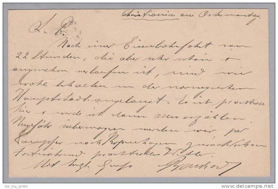 Norwegen 1894-03-26 Ganzsache 10 Öre Kristiania>Vevey CH - Briefe U. Dokumente