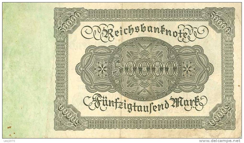 ALLEMAGNE - GERMANY - REICHSBANKNOTE - BERLIN 1922 - BILLET DE 50 000 MARK - Sonstige & Ohne Zuordnung