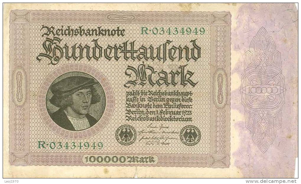 ALLEMAGNE - GERMANY - REICHSBANKNOTE - BERLIN 1922 - BILLET DE 100 000 MARK - Altri & Non Classificati