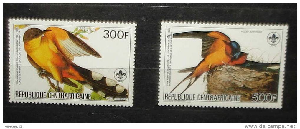 REPUBLIQUE CENTRAFRICAINE.Oiseaux.PA 322-323 Neufs - Swallows