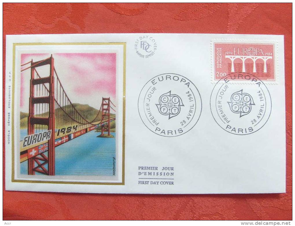 France 2 FDC 1984 25e Anniversaire De La C.E.P.T. Pont De La Coopération. - 1984