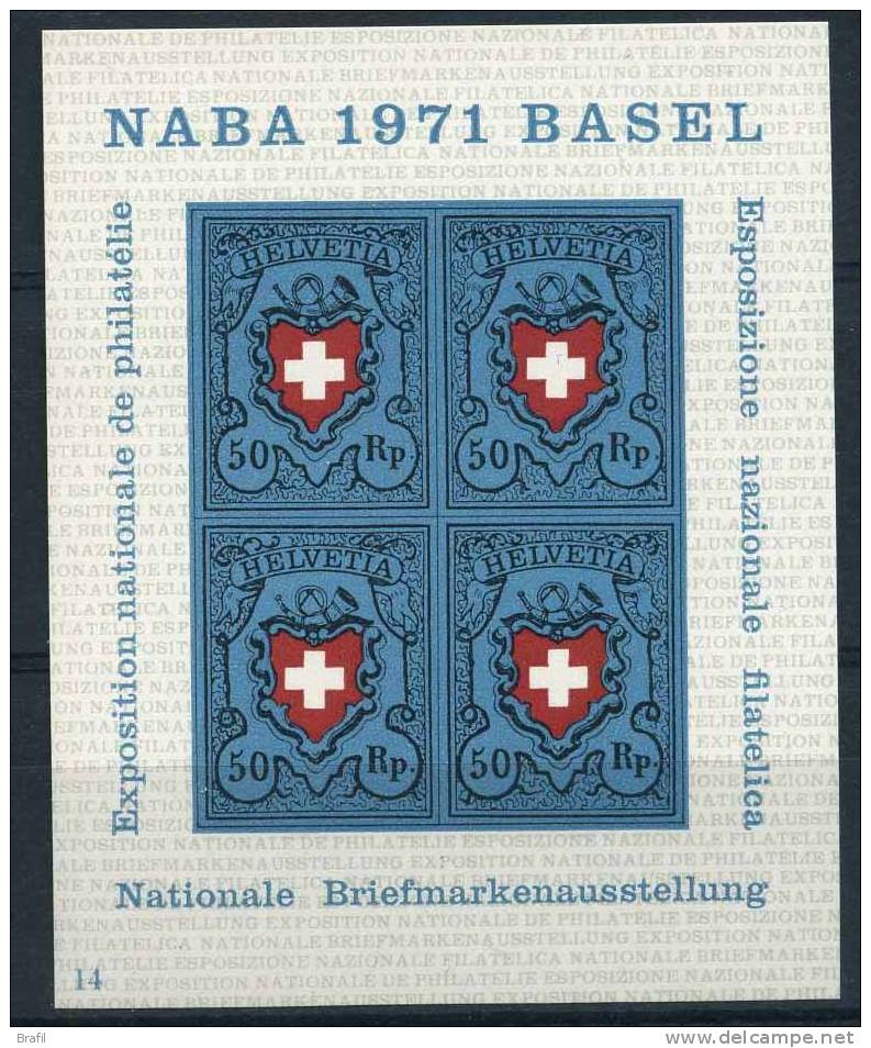 1971, Svizzera, Foglietto NABA  , Serie Completa Nuova (**) - Neufs
