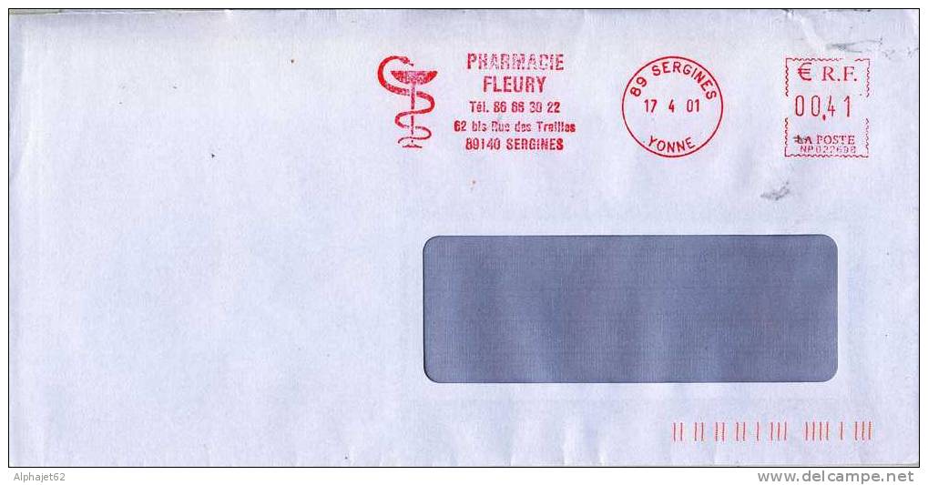 Serpent, Caducée - EMA - FRANCE - Pharmacie - Sergines, Yonne - 2001 - Pharmacy