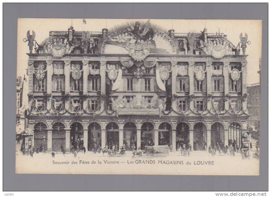 Paris - Commerce - Magasins Du Louvre - Façade Décorée Pour Fetes De La Victoire Guerre 14/18 - Autres & Non Classés