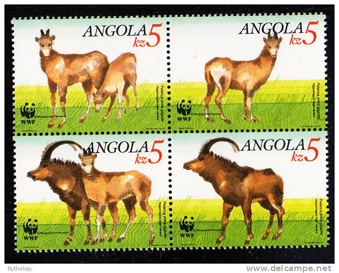 Angola MNH Scott #784a WWF Block Of 4 Hippotragus Niger Variani - Angola