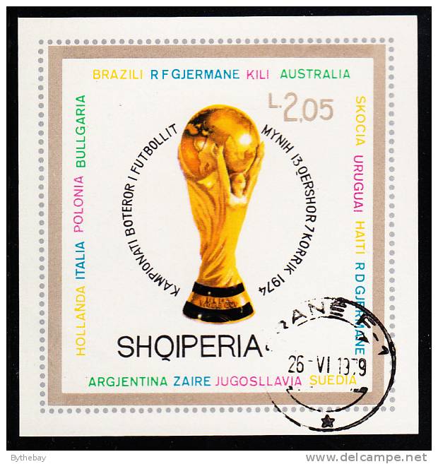 Albania Scott #1578 Cancelled Souvenir Sheet World Cup - Albanie