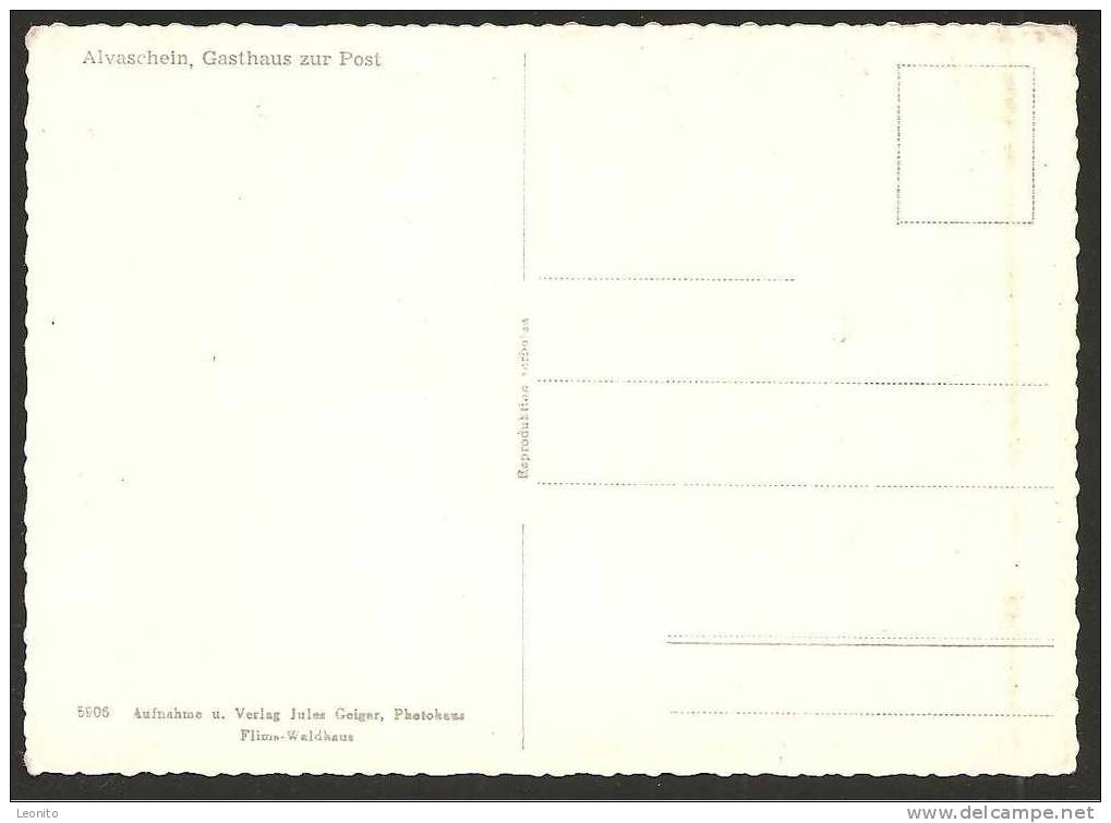 Alvaschein Gasthaus Zur Post Innenansicht ! Ca. 1955 - Alvaschein